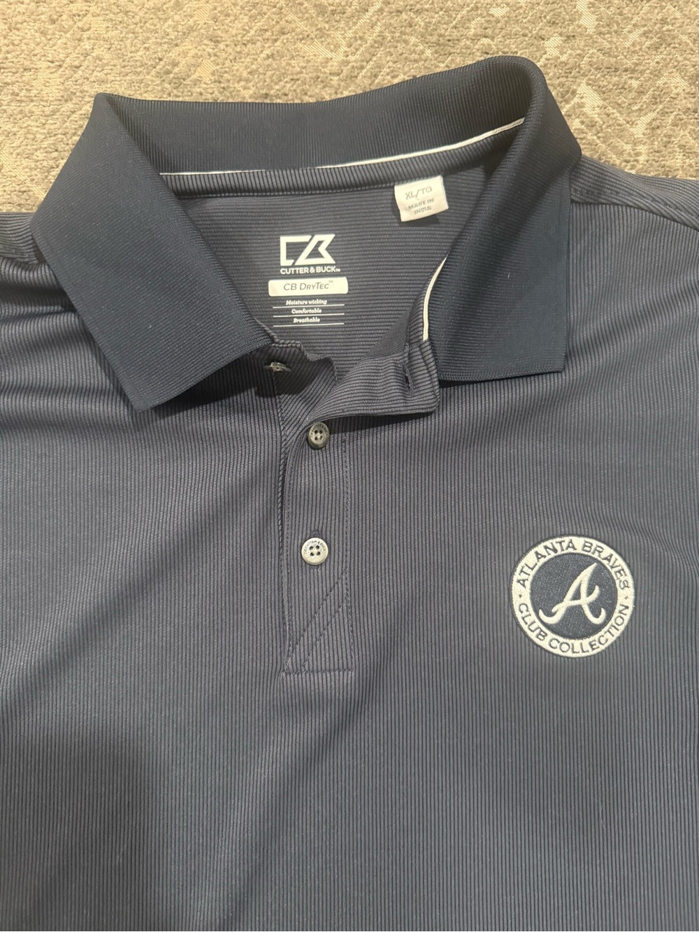 Cutter & Buck Atlanta Braves Club Collection DryTec Polo Grey/ Black (XL)